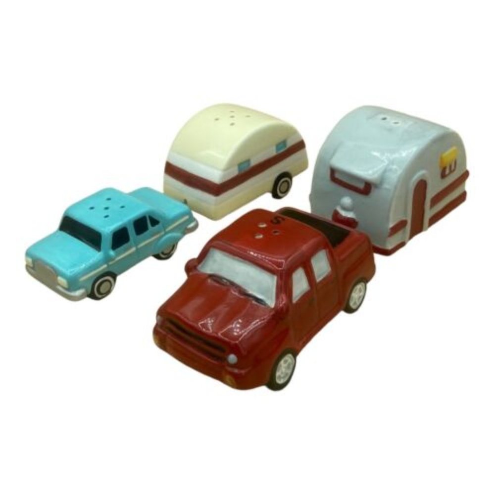 Canned Ham Trailer & Truck LOT 2 Sets RV Travel Trailer Salt & Pepper